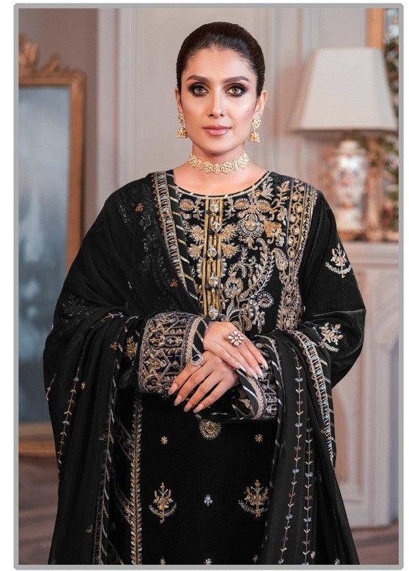 Black Color Winter Collection Heavy Embroidered Velvet Salwar Suit - store Elite