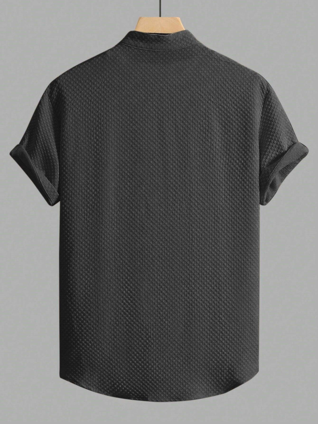 Black Men Regular Fit Solid Casual Half Sleeves Shirt - store Elite
