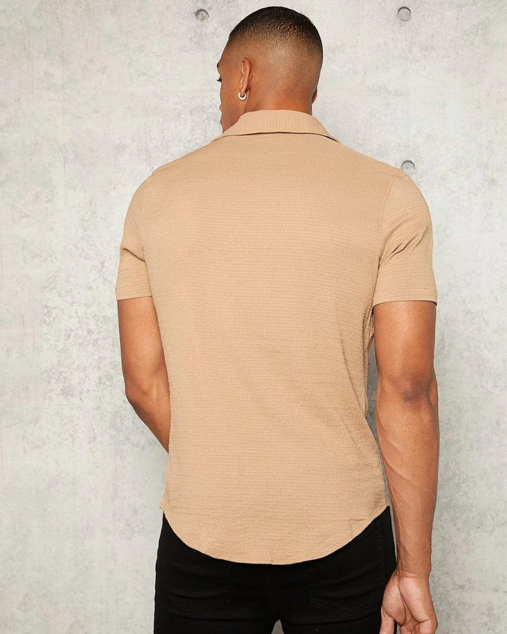 Chiku Colour Imported Casual Wear Short Sleeve Shirt For Men's - store Elite