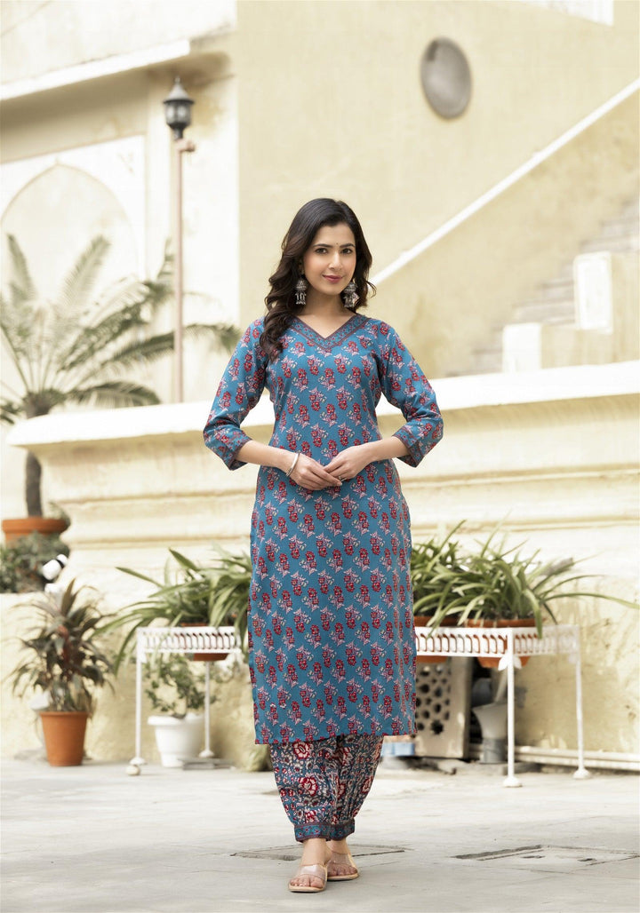 Daily Wear Kurta set With Bottom and Dupatta set for WomenMaterial composition : 100% ViscosLength : Knee LengthSleeve type : 3/4 SleeveStyle : StraightMaterial type : ViscosOccasion : Casual ,Office wear ,Party ,Wedding , Daily Wear Kurta set