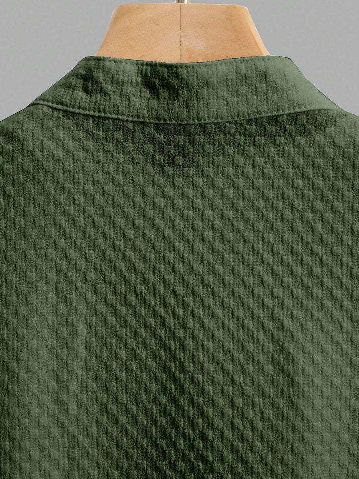 Dark Green Colour Men's Casual Wear Short Sleeve Shirt - store Elite