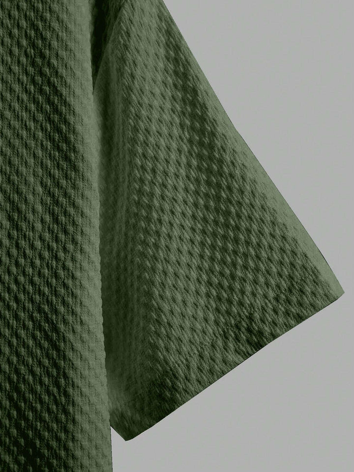 Dark Green Colour Men's Casual Wear Short Sleeve Shirt - store Elite