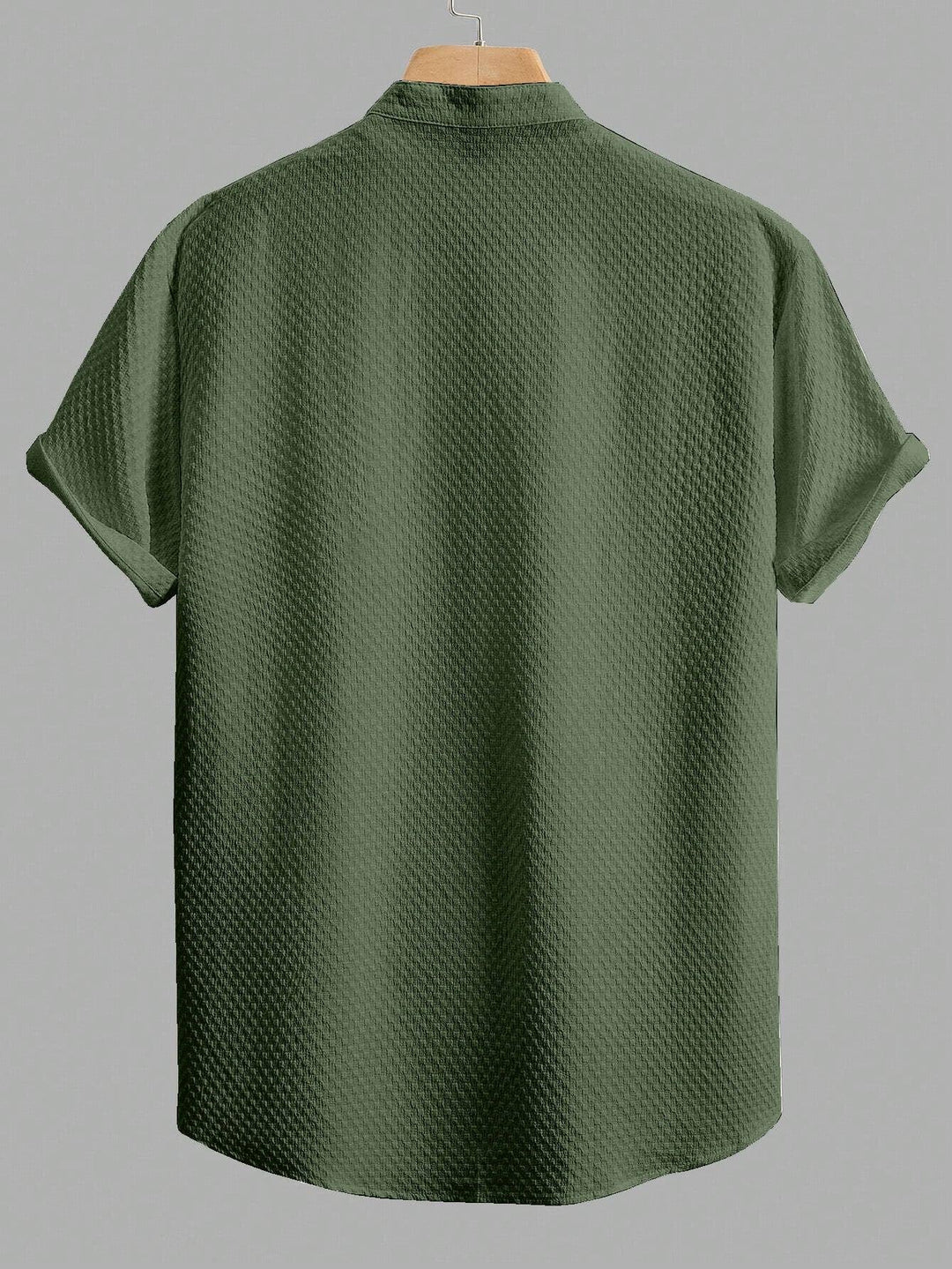 Dark Green Colour Men's Casual Wear Short Sleeve Shirt - store Elite