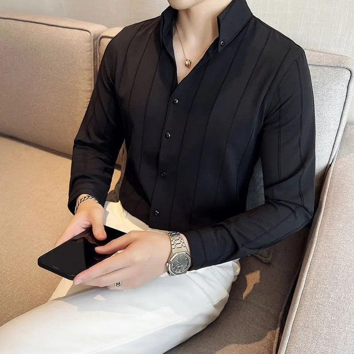 Dazzling Black Striped Premium Shirt - store Elite