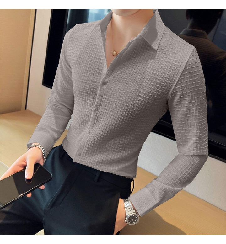 Grey Checks Structured Premium Shirt - store Elite