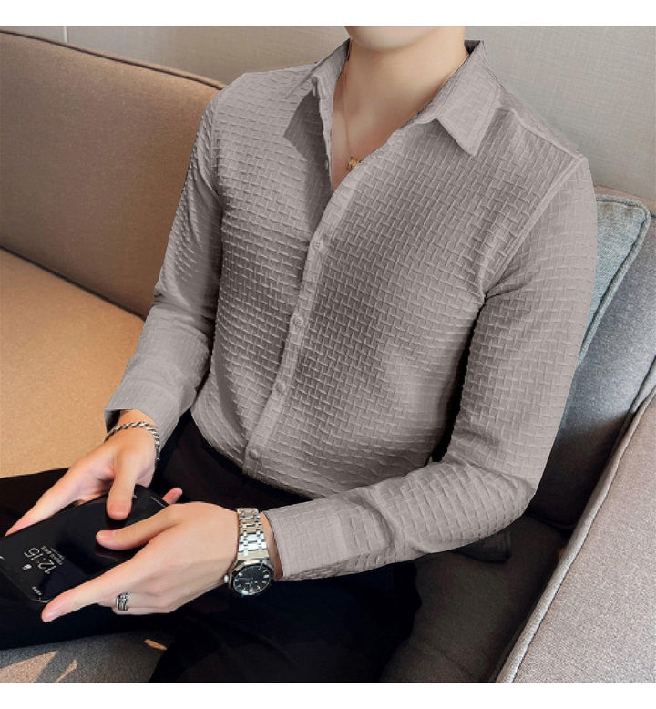 Grey Checks Structured Premium Shirt - store Elite