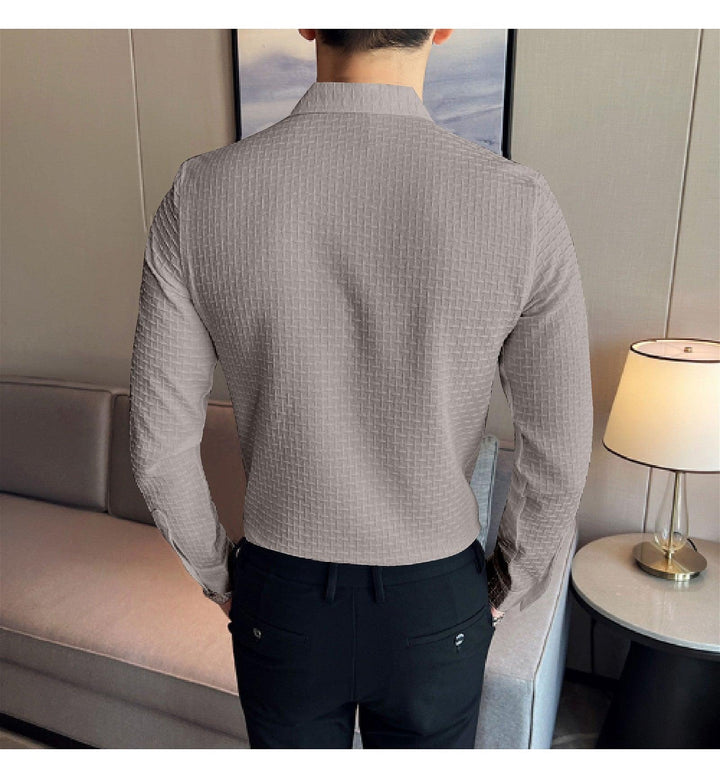 Grey Checks Structured Premium Shirt - store Elite