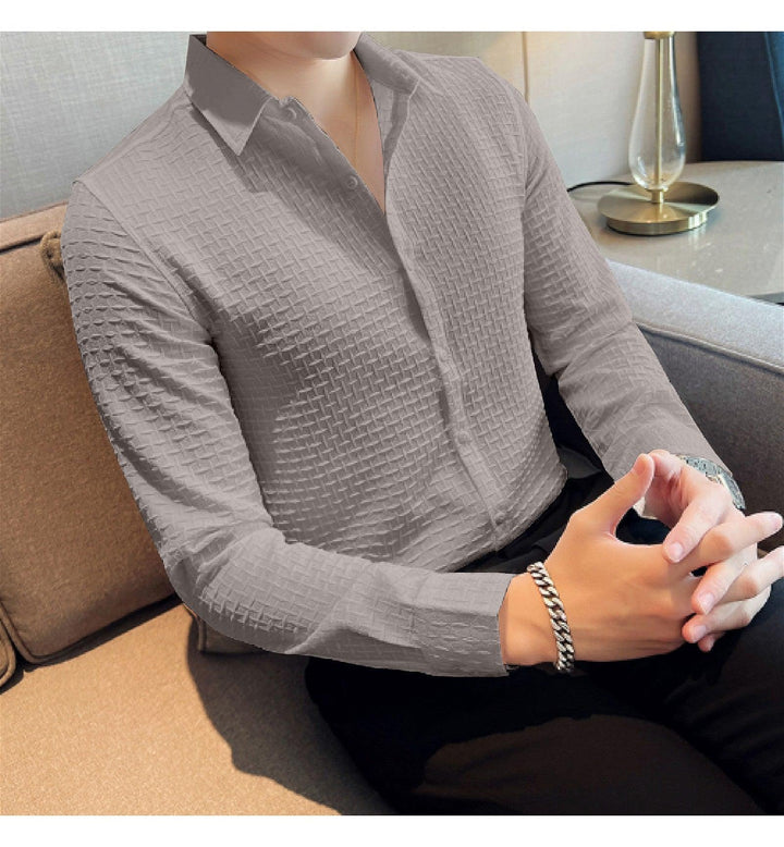 Grey Checks Structured Premium Shirt - store Elite