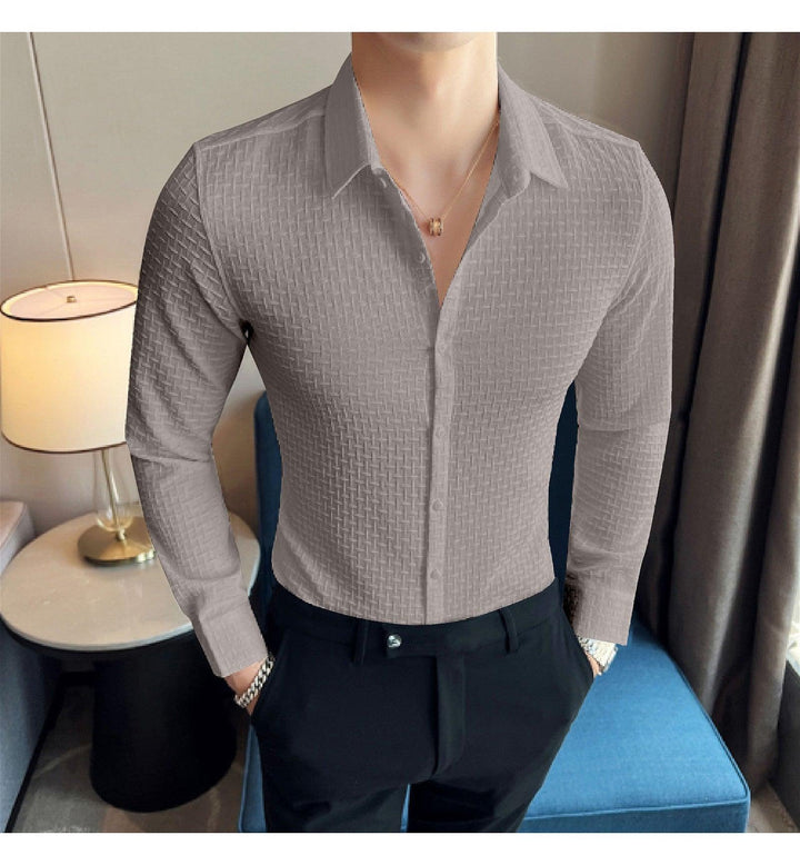 Grey Checks Structured Premium Shirt - store Elite