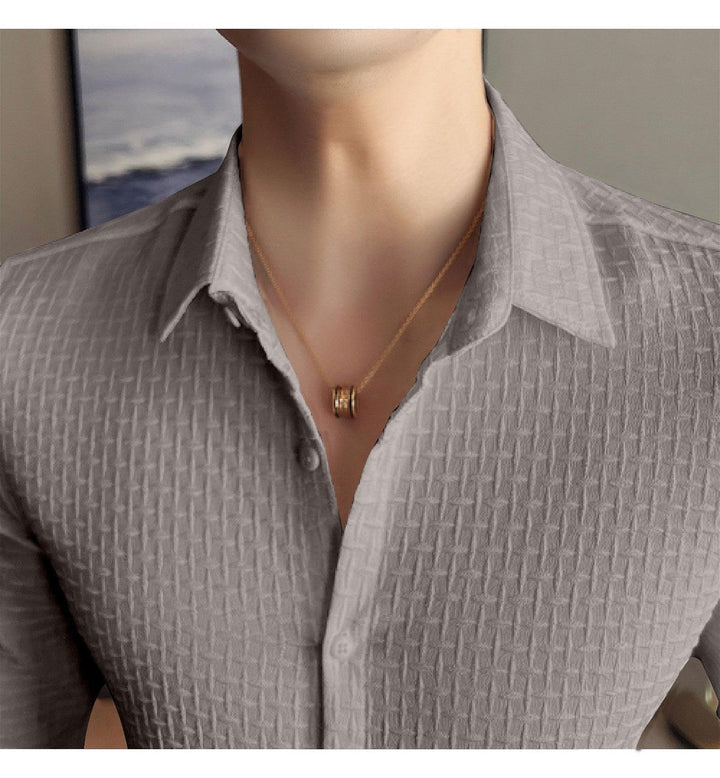 Grey Checks Structured Premium Shirt - store Elite
