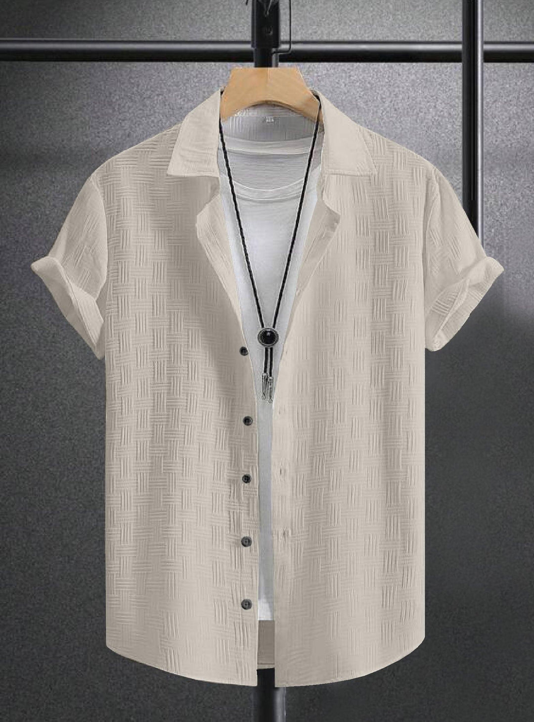 Grey Colour Men's Casual Wear Short Sleeve ShirtFabric : Chatai CottonProduct Type : ShirtOccasio : Casual, Evening Party, Travelling, Beach PartySleeve type : Short SleeveWash Care Instructions : Casual Machine WCasual Wear Short Sleeve Shirt