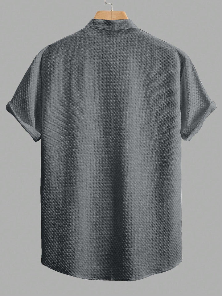 Grey Colour Men's Casual Wear Short Sleeve Shirt - store Elite