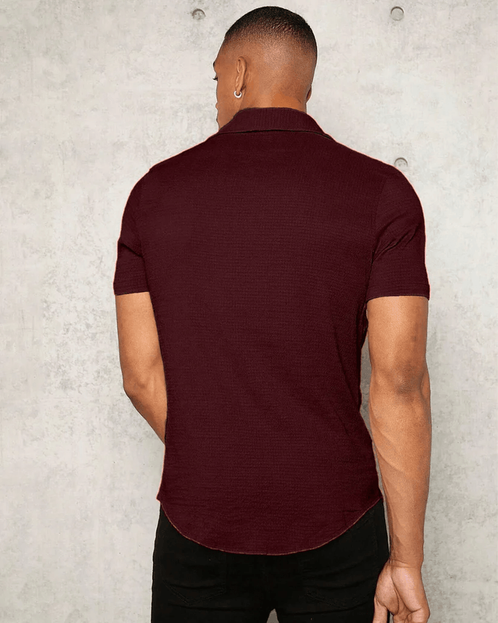 Maroon Colour Imported Casual Wear Short Sleeve Shirt For Men's - store Elite