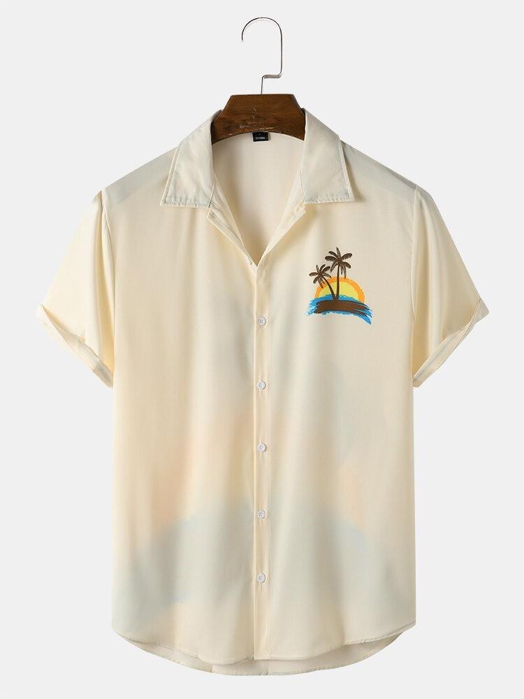 Men's Casual Wear Off White Colour Printed Cotton Shirt - store Elite