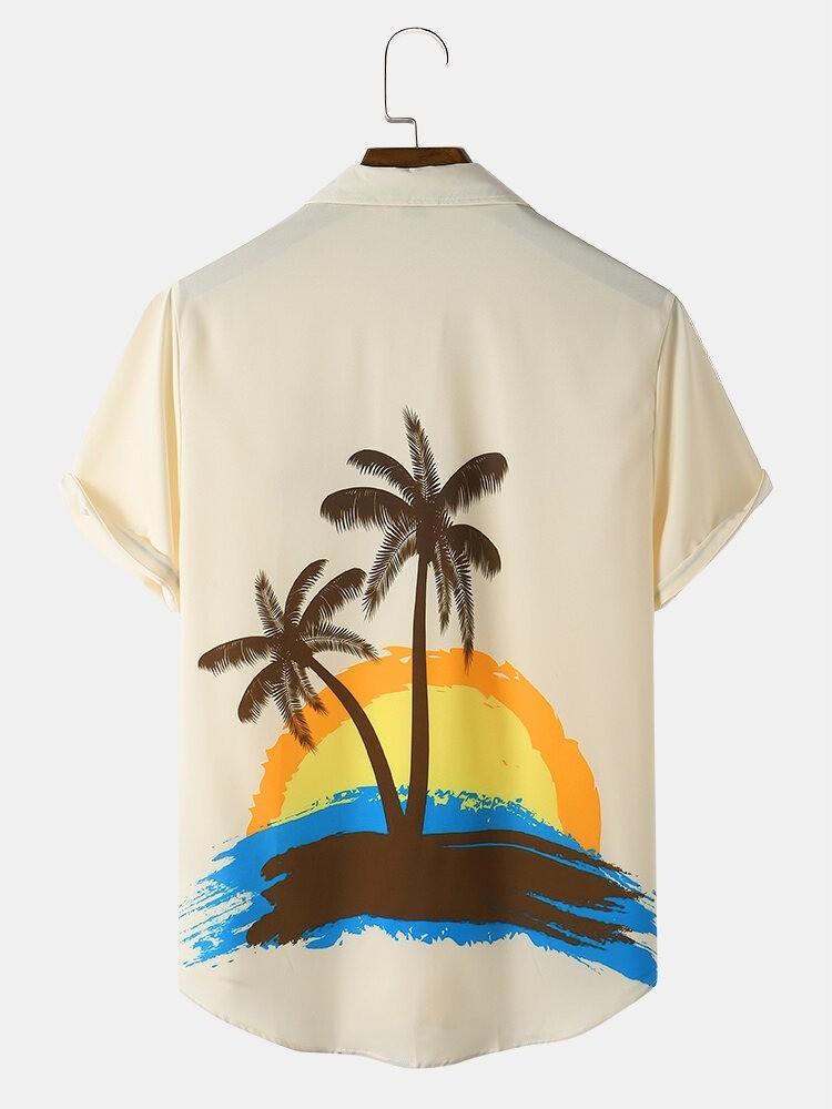 Men's Casual Wear Off White Colour Printed Cotton Shirt - store Elite