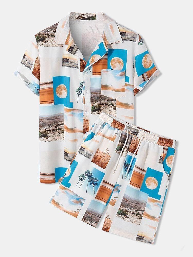 Men's Shirt And Shorts Set Short SleeveFabric : Soft PCProduct Type : Co-Ords SetOccasio : Casual, Evening Party, Travelling, Beach Partysleeve type : Short SleeveWash Care Instructions : Machine WashShorts Set Short Sleeve