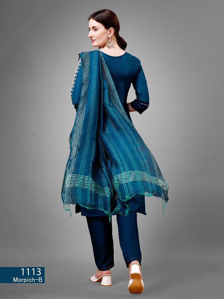 Morpeach Cotton Blend Readymade Salwar Suit - store Elite