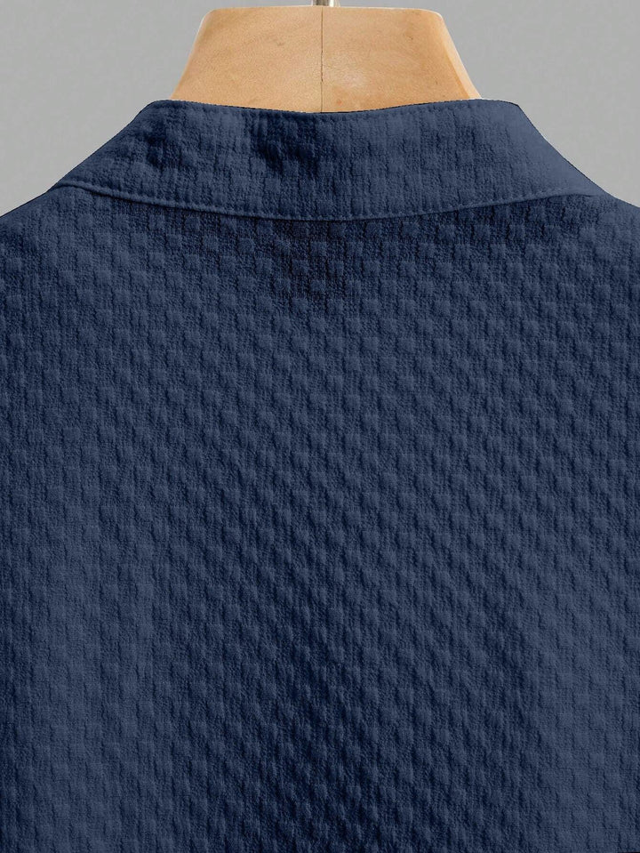 Navy Blue Colour Men's Casual Wear Short Sleeve Shirt - store Elite