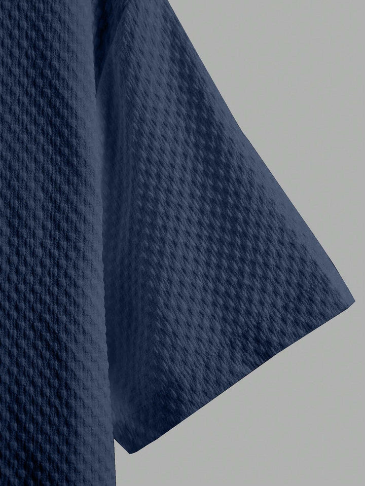 Navy Blue Colour Men's Casual Wear Short Sleeve Shirt - store Elite