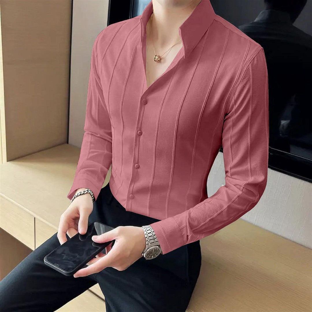 Pink Striped Premium Shirt - store Elite