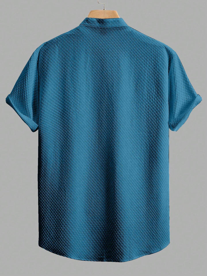 Royal Blue Colour Men's Casual Wear Short Sleeve Shirt - store Elite