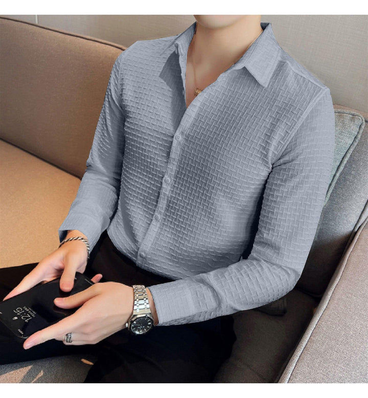 Sky Checks Structured Premium Shirt - store Elite