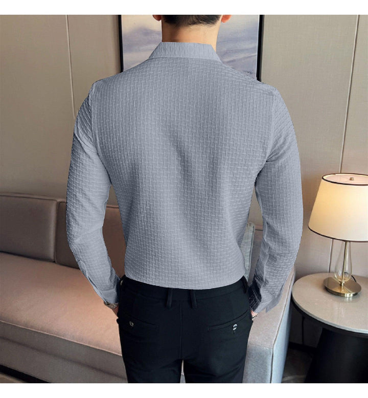 Sky Checks Structured Premium Shirt - store Elite