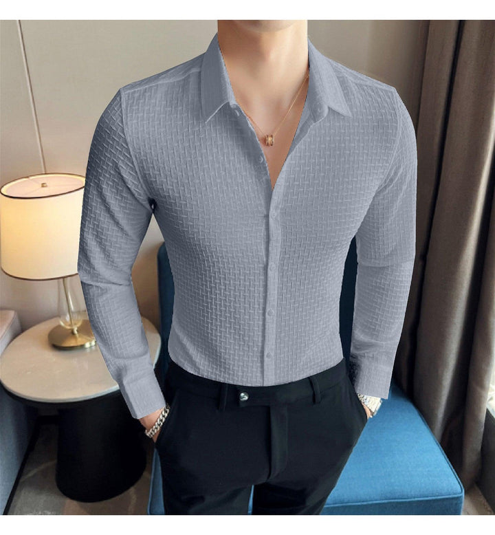 Sky Checks Structured Premium Shirt - store Elite