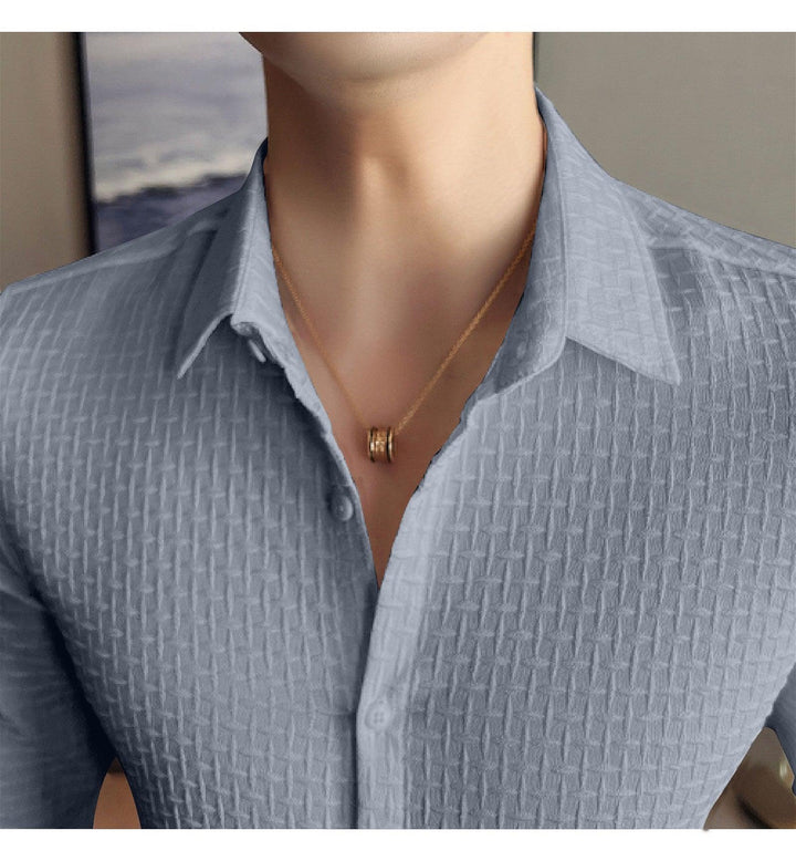 Sky Checks Structured Premium Shirt - store Elite