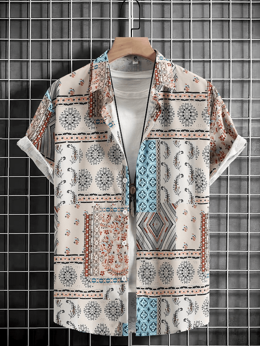 White Casual Printed Shirt for Men - store Elite