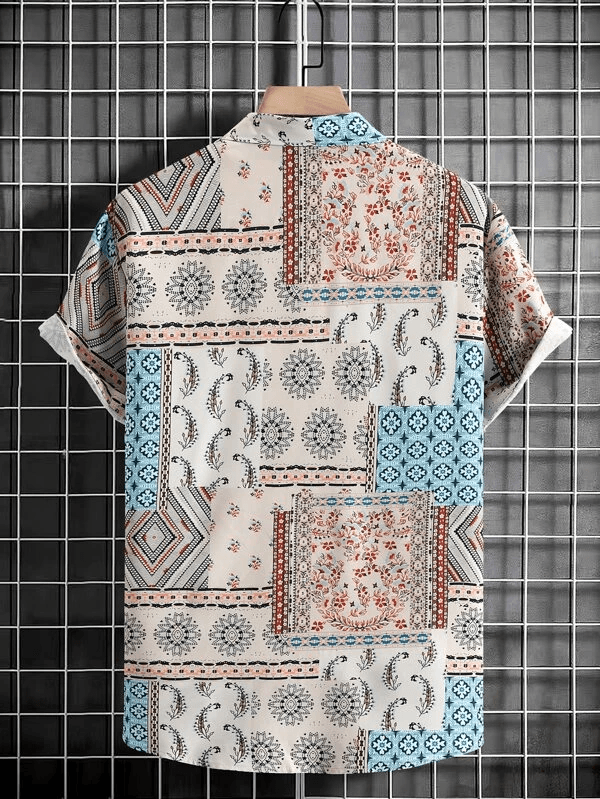 White Casual Printed Shirt for Men - store Elite