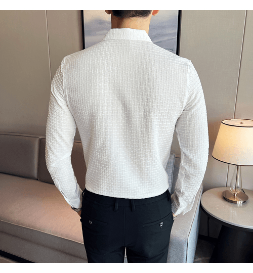 White Checks Structured Premium Shirt - store Elite