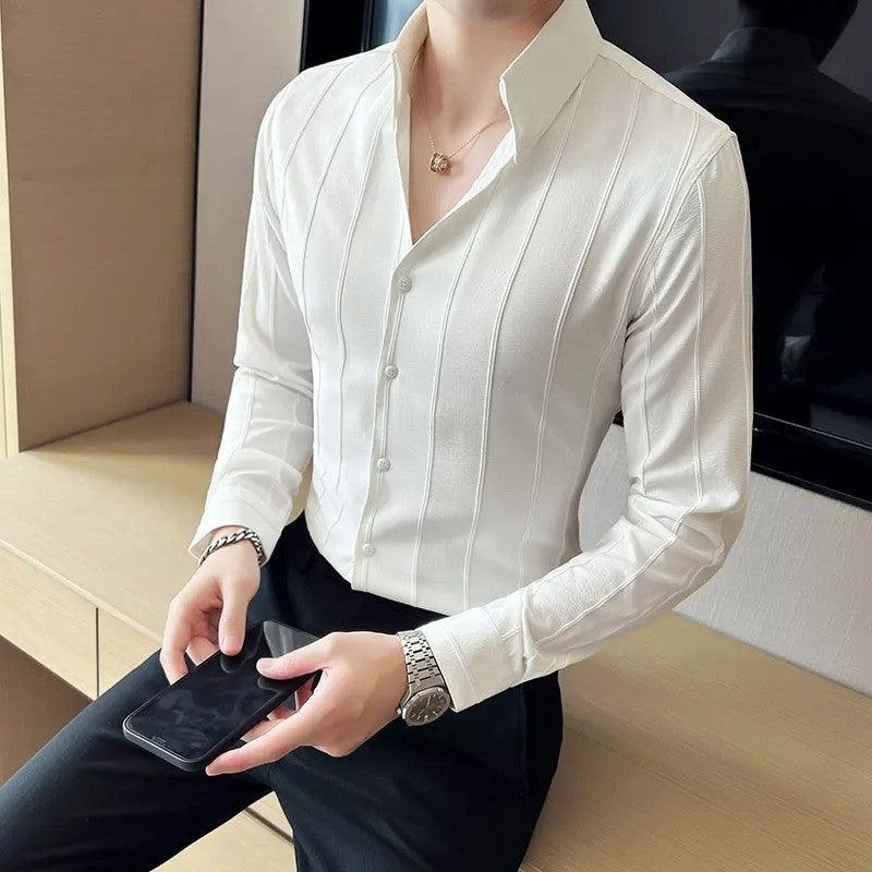 White Striped Premium Shirt - store Elite