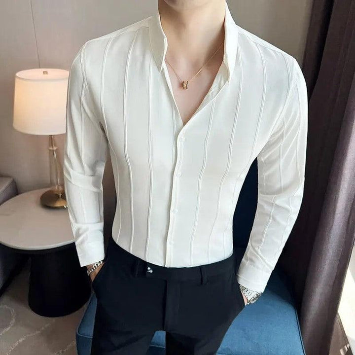 White Striped Premium Shirt - store Elite