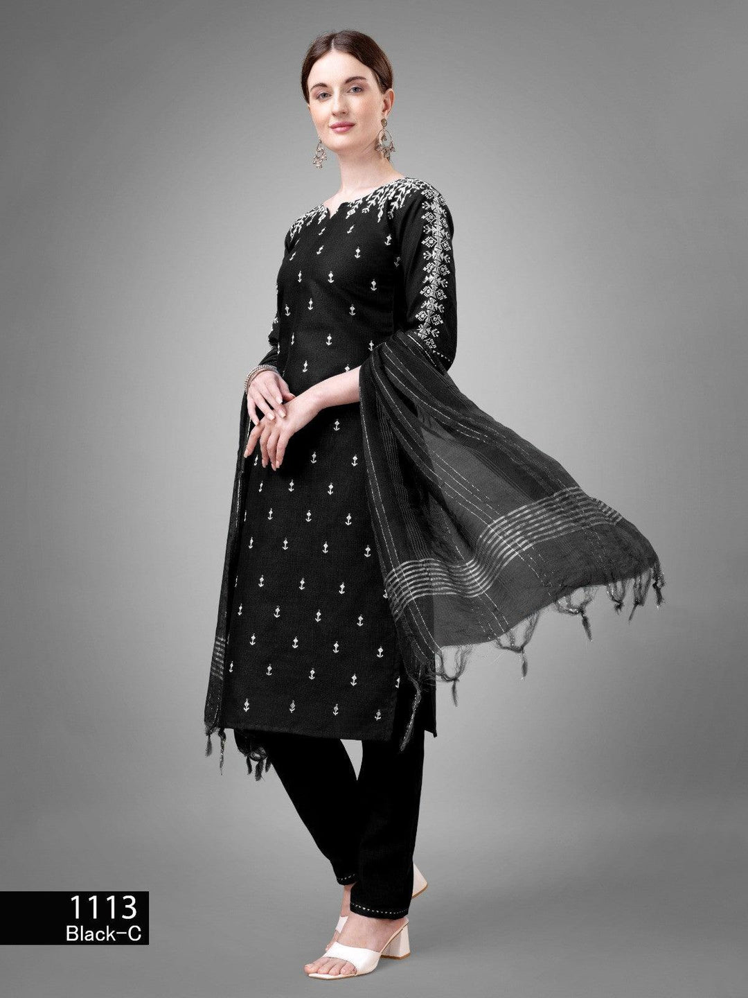 Women's Tranding Cotton blend Kurti,Pant with Dupatta - store Elite