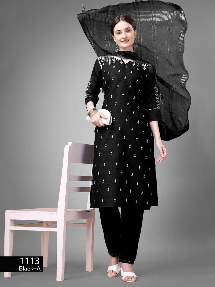 Women's Tranding Cotton blend Kurti,Pant with Dupatta - store Elite