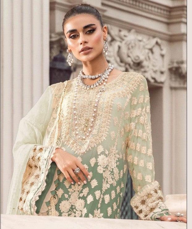 Designer Heavy Faux Georgette Pakistani Suits CollectionTop Fabric : Faux Georgette 
Bottom Fabric : Heavy Santoon 
Duppata : Heavy Nazmin With Embroidery
Material Type : unstiched Material 
 
Occasion : Party wear (Designer Heavy Faux Georgette Pakistani Suits Collection
