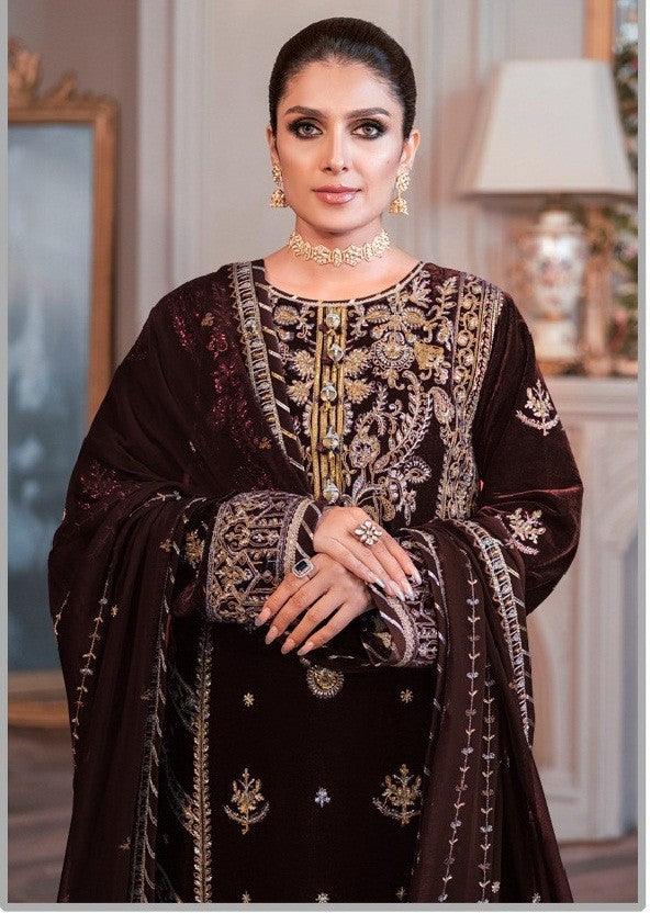 Maroon Color Winter Collection Heavy Embroidered Velvet Salwar SuitTop Fabric : Velvet With Heavy Work 
Bottom Fabric : Rayon Pashmina 
Duppata : Heavy Chinon  With Embroidery
Material Type : unstiched Material
Occasion : Party Maroon Color Winter Collection Heavy Embroidered Velvet Salwar Suit