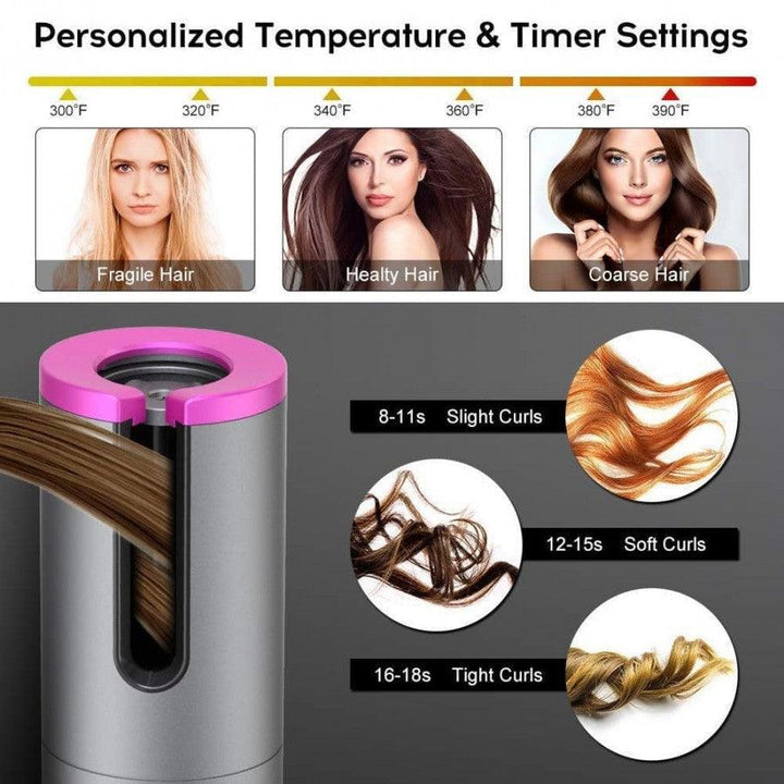 Wirless USB Auto Hair CurlerThe latest cordless curling iron, say goodbye to the messy and tangled cable design. Without cable restraints, you can curl your hair 
anywhere.The cordless auto cuWirless USB Auto Hair Curler