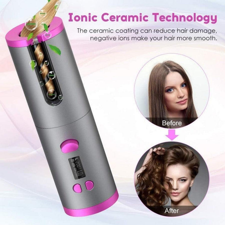 Wirless USB Auto Hair CurlerThe latest cordless curling iron, say goodbye to the messy and tangled cable design. Without cable restraints, you can curl your hair 
anywhere.The cordless auto cuWirless USB Auto Hair Curler